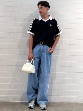 「adidas（アディダス）のアディスター コントロール 5 / ADISTAR CONTROL 5 / アディダスオリジナルス adidas Originals（スニーカー、グレー系）」を使った、SZさん（メンズ・178cm）の夏コーディネート