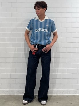「adidas（アディダス）のサンバ OG / Samba OG（シューズ、ホワイト系）」を使った、SZさん（メンズ・178cm）の春コーディネート