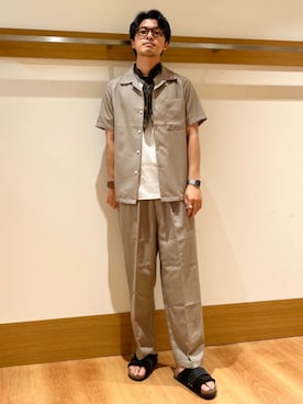 「アイテム（バンダナ/スカーフ）」を使った、大塚さん（メンズ・171cm）の夏コーディネート