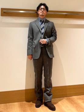 「アイテム（セットアップ）」を使った、大塚さん（メンズ・171cm）の冬コーディネート