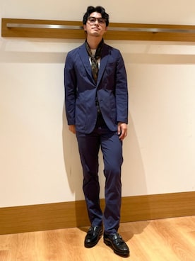 「アイテム（テーラードジャケット）」を使った、大塚さん（メンズ・171cm）の秋コーディネート