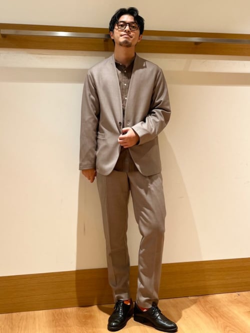 セットアップ・ノーカラージャケットandスラックス（SHIPS