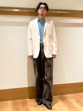 「SHIPS（シップス）のアイテム（テーラードジャケット）」を使った、大塚さん（メンズ・171cm）の春コーディネート