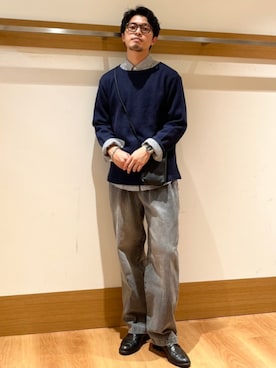 「SHIPS（シップス）のアイテム（Tシャツ/カットソー）」を使った、大塚さん（メンズ・171cm）の秋コーディネート