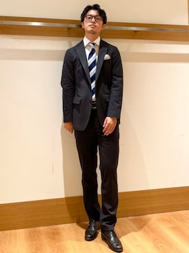 「アイテム（ビジネスシャツ）」を使った、大塚さん（メンズ・171cm）の秋コーディネート