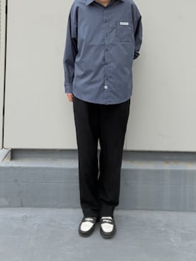 「OK YESTERDAY（オッケーイエスタデイ）のOK YESTERDAY / オーケー イエスタデイ プルオーバーシャツ / PULLOVER SHIRT 2026年 夏 夏服（シャツ/ブラウス、ブルー系）」を使った、Tomo大さん（メンズ・175cm）の夏コーディネート