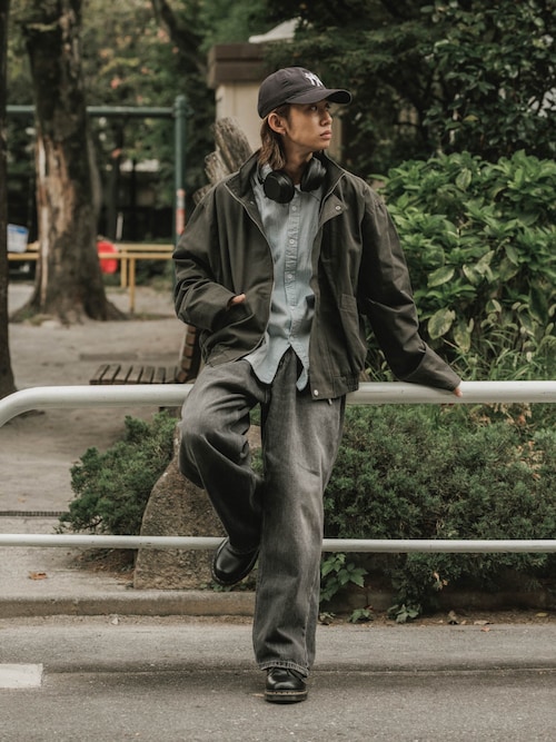 フライフロント スタンドネック コットンジャケット（カバーオール