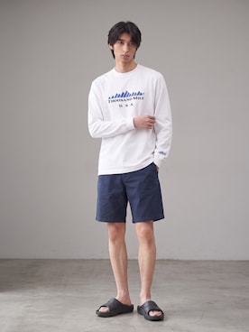 「THOUSAND MILE（サウザンドマイル）のアイテム」を使った、Tomo大さん（メンズ・175cm）の夏コーディネート