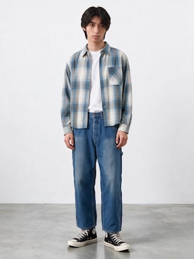 「orSlow（オアスロウ）のアイテム」を使った、Tomo大さん（メンズ・175cm）の秋コーディネート