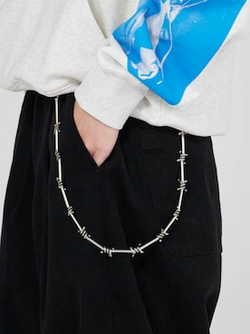 「Theater code（シアターコード）のSpiky Silver Wallet Chain / トゲトゲ シルバーウォレットチェーン 2026年 夏 夏服（ウォレットチェーン、シルバー系）」を使った、Tomo大さん（メンズ・175cm）の夏コーディネート