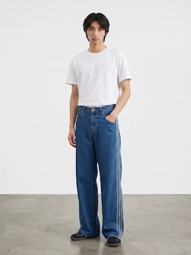 「ROOPTOKYO（ループトウキョウ）のハイグレードコットン 5.6oz クロップドTシャツ メンズ レディース ユニセックス 2026年 夏 夏服（Tシャツ/カットソー、ホワイト系）」を使った、Tomo大さん（メンズ・175cm）の夏コーディネート