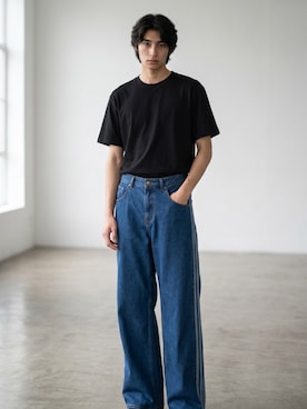 「GILDAN（ギルダン）のアイテム」を使った、Tomo大さん（メンズ・175cm）の夏コーディネート