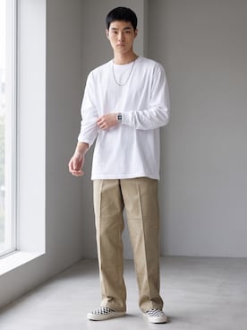 「GILDAN（ギルダン）のアイテム」を使った、Tomo大さん（メンズ・175cm）の夏コーディネート