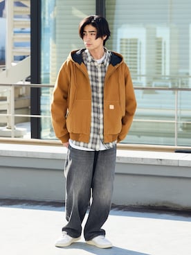 「ALL RUNS（オールランズ）のアイテム」を使った、Tomo大さん（メンズ・175cm）の冬コーディネート
