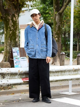 「ALL RUNS（オールランズ）のアイテム」を使った、Tomo大さん（メンズ・175cm）の秋コーディネート