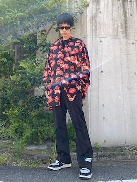 「doublet（ダブレット）のアイテム（パンツ）」を使った、KULO さん（メンズ・180cm）の春コーディネート
