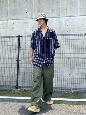「DISCOVERED（ディスカバード）のアイテム」を使った、KULO さん（メンズ・180cm）の夏コーディネート