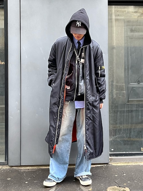 RAF SIMONSのMA-1を使ったメンズ人気ファッションコーディネート - WEAR