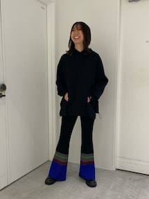 新品タグ付きUN3D. POINT BORDER FLARE PT セール】POINT BORDER FLARE PT / ポイントボーダーフレアパンツ