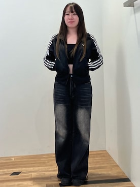 「アイテム（ジャージ）」を使った、TRさん（レディース・149cm）の冬コーディネート