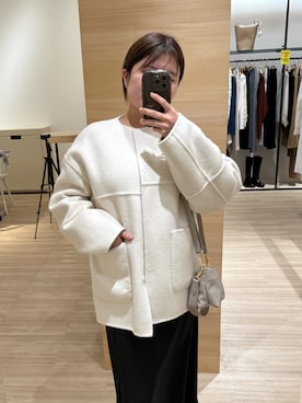 「アイテム（ノーカラージャケット）」を使った、chihiroさん（レディース・153cm）の秋コーディネート
