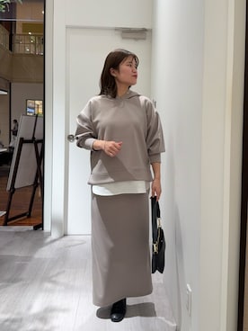 「アイテム（ワンピース/ドレス、ベージュ系）」を使った、chihiroさん（レディース・153cm）の秋コーディネート