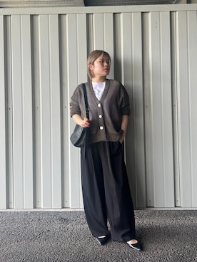 「アイテム（カーディガン/ボレロ、ブラウン系）」を使った、chihiroさん（レディース・153cm）の春コーディネート