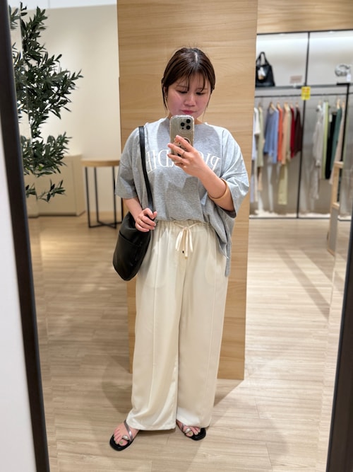 Jena espace merveilleux tシャツ ロゴ入りシルケットカットソー