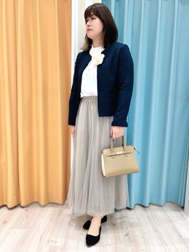 「アイテム（ブローチ/コサージュ、ベージュ系）」を使った、ツムツムさん（レディース・170cm）の冬コーディネート