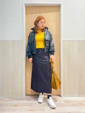 「アイテム（ブルゾン）」を使った、ツムツムさん（レディース・170cm）の秋コーディネート