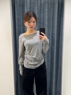 「KBF（ケイビーエフ）のアイテム（トップス）」を使った、miyuさん（レディース・153cm）の春コーディネート