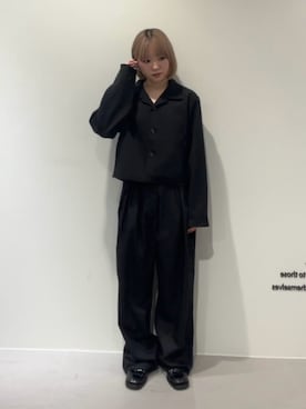 「アイテム（スラックス）」を使った、xoenumuさん（レディース・154cm）の夏コーディネート