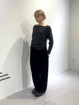 「アイテム（Tシャツ/カットソー）」を使った、miyuさん（レディース・153cm）の秋コーディネート