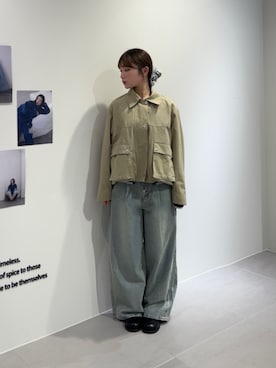 「KBF（ケイビーエフ）のアイテム（パンツ）」を使った、miyuさん（レディース・153cm）の春コーディネート