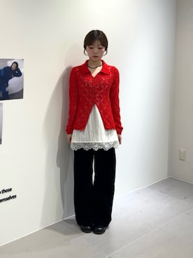 「KBF（ケイビーエフ）のアイテム（トップス）」を使った、miyuさん（レディース・153cm）の春コーディネート