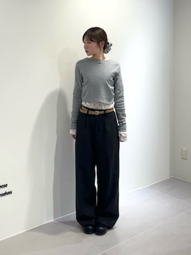 「KBF（ケイビーエフ）のアイテム（トップス）」を使った、miyuさん（レディース・153cm）の春コーディネート