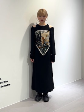 「アイテム（バンダナ/スカーフ）」を使った、miyuさん（レディース・153cm）の秋コーディネート