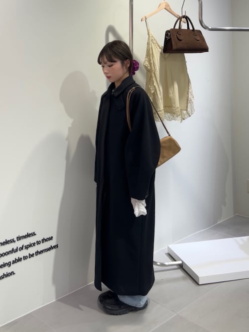 KBF ブラック コクーンロングコート　アーバンリサーチ KBF｜ステンカラーコクーンロングコート | Rakuten Fashion(楽天