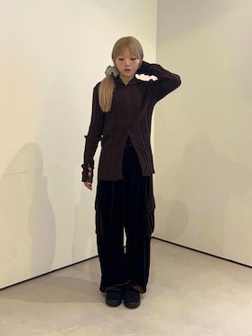 「骨格ストレート」｜「KBF（ケイビーエフ）のアイテム（ニット/セーター）」を使った、miyuさん（レディース・153cm）の秋コーディネート