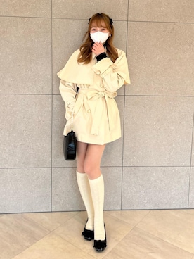 「ケープコート」｜「アイテム（トレンチコート）」を使った、けるさん（レディース・159cm）の冬コーディネート