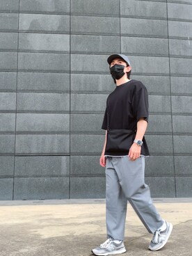 「plain-me（プレインミー）のアイテム（スラックス）」を使った、Justinさん（メンズ・171cm）の春コーディネート