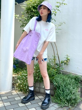 トートバッグ パープル 紫色系 コーディネート Zozotown