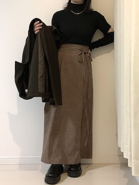 「flaner（フラネ）のアイテム（ジャケット/アウター）」を使った、ayaka2096さん（レディース・152cm）の冬コーディネート