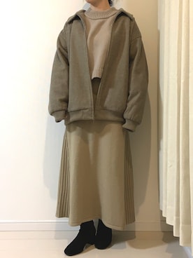 「flaner（フラネ）のアイテム（ジャケット/アウター）」を使った、ayaka2096さん（レディース・152cm）の冬コーディネート