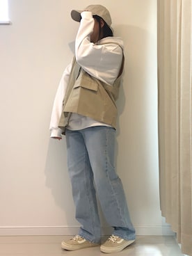 「chocomee（チョコミー）のアイテム（パンツ）」を使った、ayaka2096さん（レディース・152cm）の春コーディネート