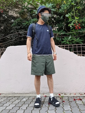 「Acne Studios（アクネストゥディオズ）のアイテム（帽子）」を使った、KEMMZOさん（メンズ・172cm）の夏コーディネート