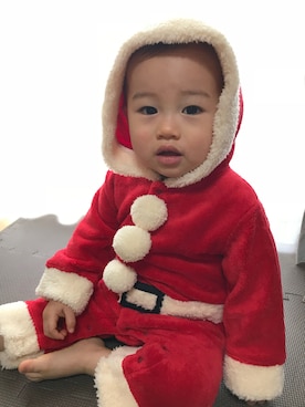 「アイテム（ロンパース、レッド系）」を使った、リー♡さん（キッズ・80cm）の冬コーディネート