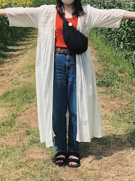 「ひまわり畑」｜「アイテム（パンツ）」を使った、pn620さん（レディース・157cm）の夏コーディネート