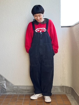 「はじめましてコーデ」｜「アイテム（オールインワン・サロペット）」を使った、ありさん（レディース・150cm）の春コーディネート