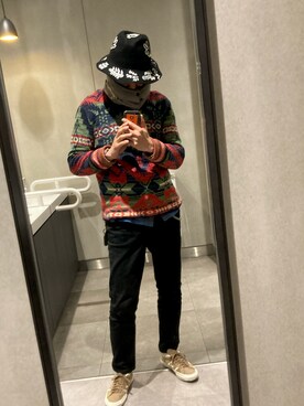 「UNIQLO（ユニクロ）のアイテム（Tシャツ/カットソー、ホワイト系）」を使った、平 真ノ丞さん（メンズ・173cm）の春コーディネート